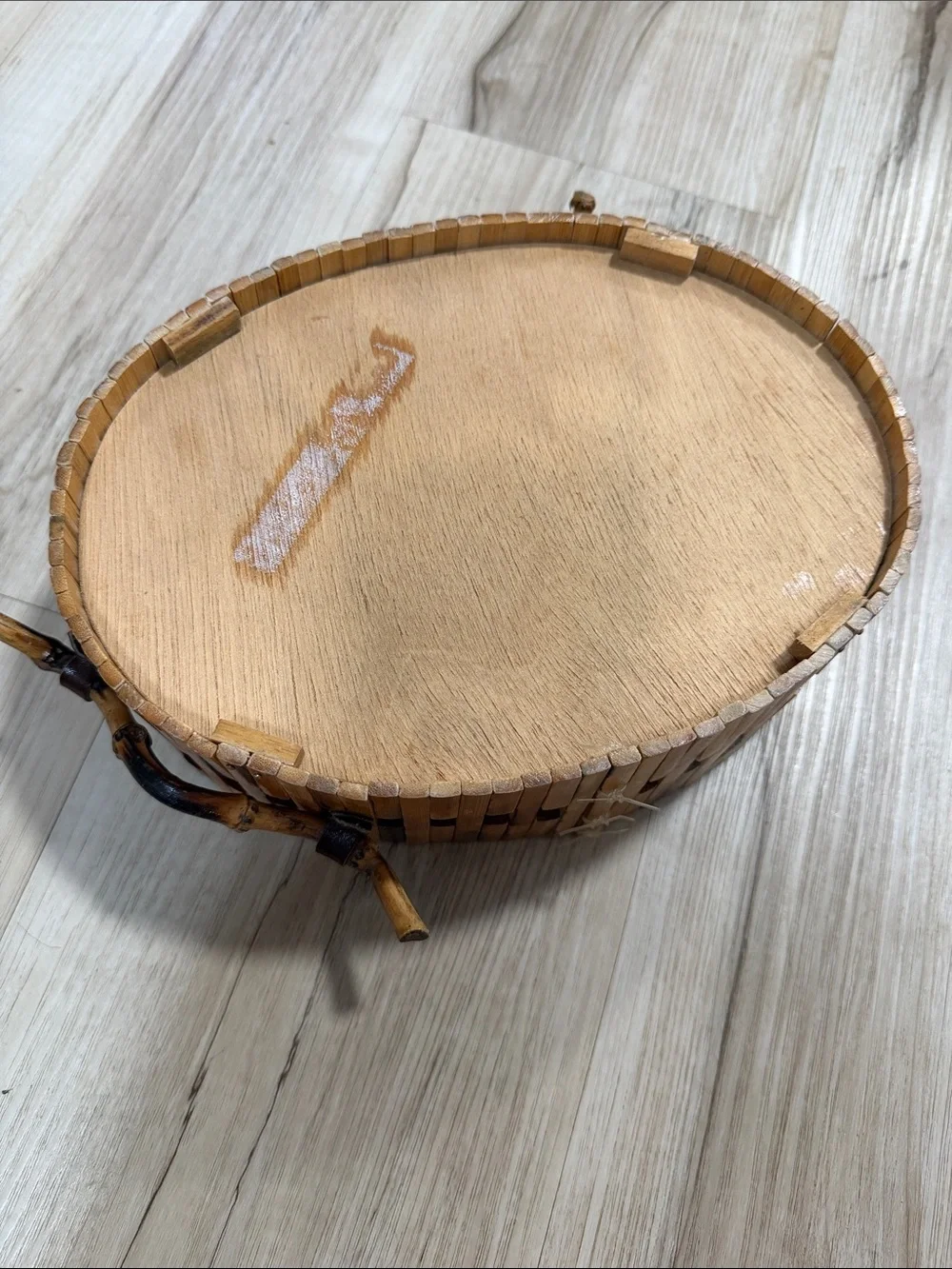 Vintage Gailstyn-Sutton Teak Wood Serving Basket Tray Set Thailand MCM Boho